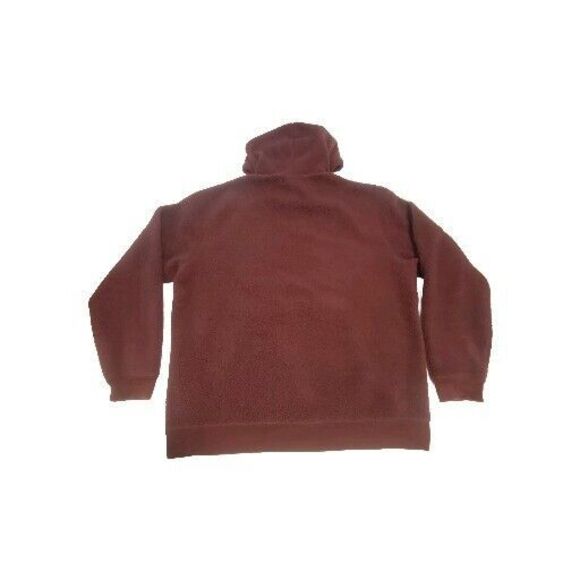 Outerknown Outlook Pullover Fleece Hoodie Sweatshirt Maroon Red Fuzzy Hooded XL - Picture 2 of 8